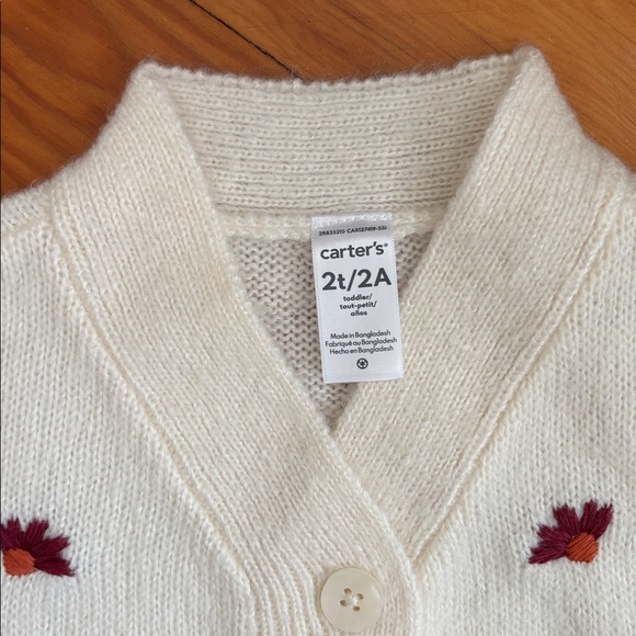 *NWT* Carter's Embroidered Floral Cardigan - Picture 3 of 6